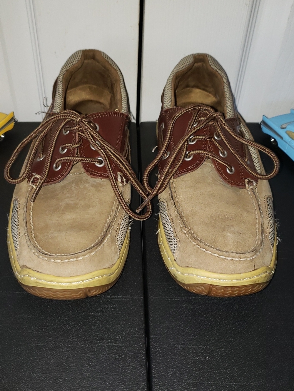 St. John's Bay Two-Tone Brown and Tan Men's Boat Shoes